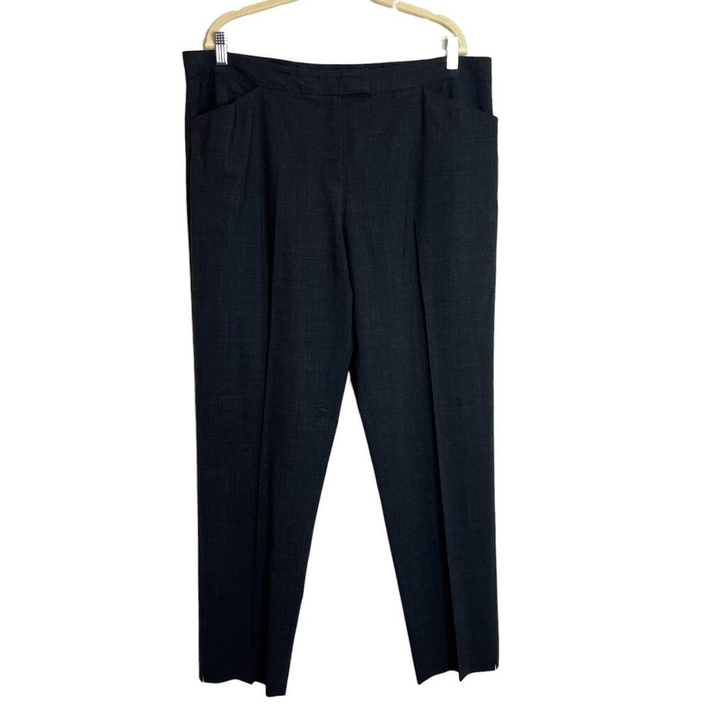 Lafayette 148 Womens Wool Dress Pants 14 Gray Irving Straight Leg Trousers